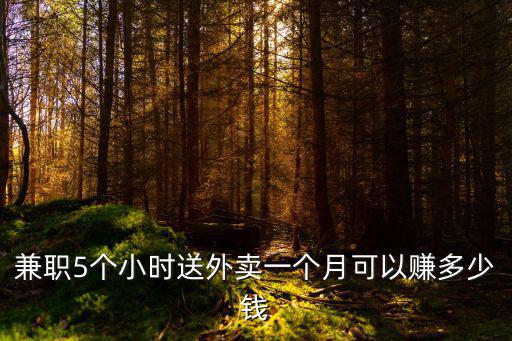 兼職5個小時送外賣一個月可以賺多少錢