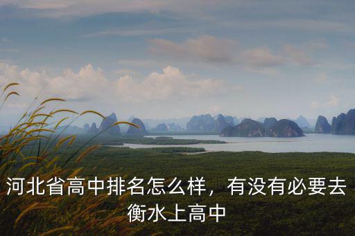 河北省高中排名怎么樣，有沒有必要去衡水上高中