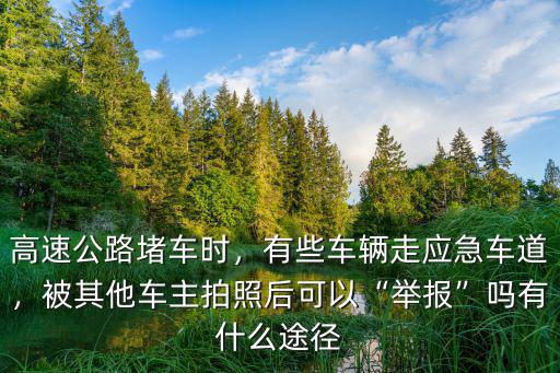 湖北怎么舉報走應急車道,有些車輛走應急車道