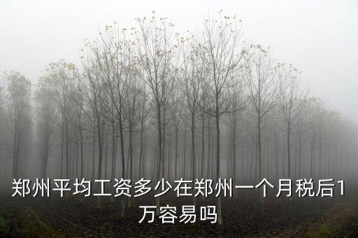 鄭州平均工資多少在鄭州一個(gè)月稅后1萬(wàn)容易嗎