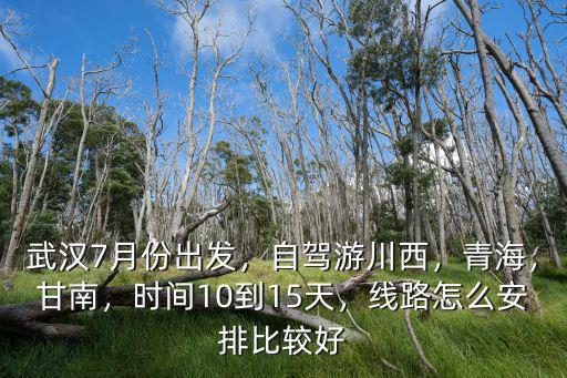 武漢7月份出發(fā)，自駕游川西，青海，甘南，時間10到15天，線路怎么安排比較好