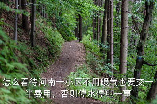 怎么看待河南一小區不用暖氣也要交一半費用，否則停水停電一事