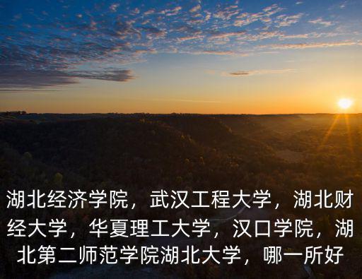 湖北經濟學院，武漢工程大學，湖北財經大學，華夏理工大學，漢口學院，湖北第二師范學院湖北大學，哪一所好