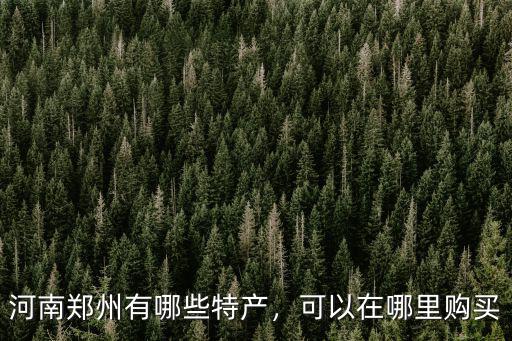 河南鄭州有哪些特產，可以在哪里購買