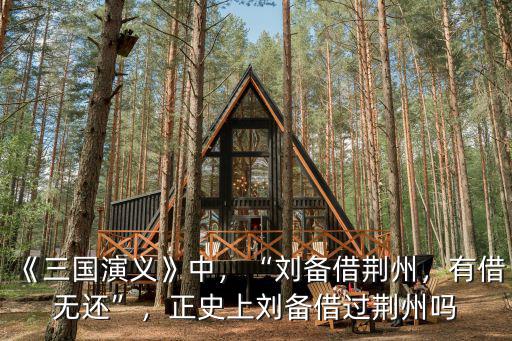 《三國演義》中，“劉備借荊州，有借無還”，正史上劉備借過荊州嗎