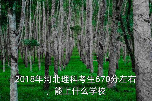 2018年河北理科考生670分左右，能上什么學(xué)校