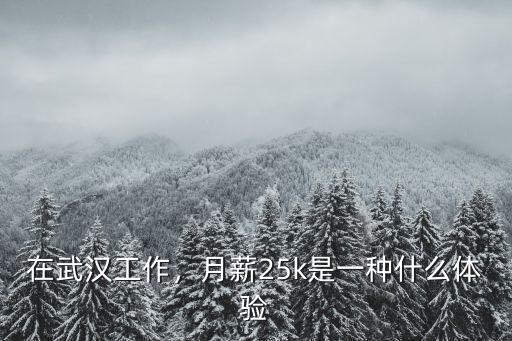 在武漢工作，月薪25k是一種什么體驗