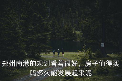 鄭州南港的規劃看著很好，房子值得買嗎多久能發展起來呢