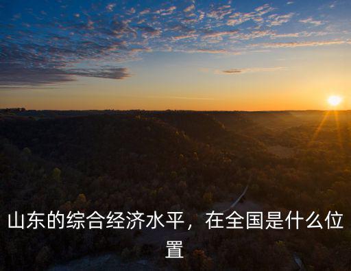 山東的綜合經濟水平，在全國是什么位置