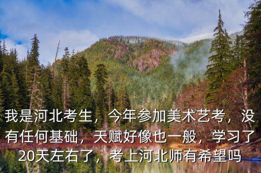 我是河北考生，今年參加美術(shù)藝考，沒有任何基礎(chǔ)，天賦好像也一般，學(xué)習(xí)了20天左右了，考上河北師有希望嗎