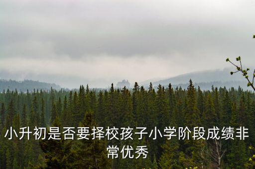 小升初是否要擇校孩子小學階段成績非常優秀