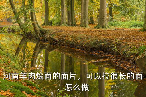 河南羊肉燴面的面片，可以拉很長的面，怎么做