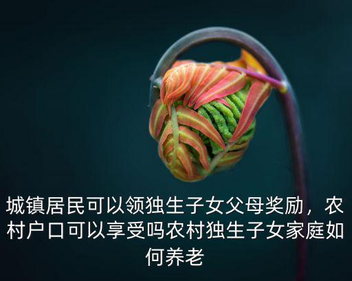 城鎮居民可以領獨生子女父母獎勵，農村戶口可以享受嗎農村獨生子女家庭如何養老