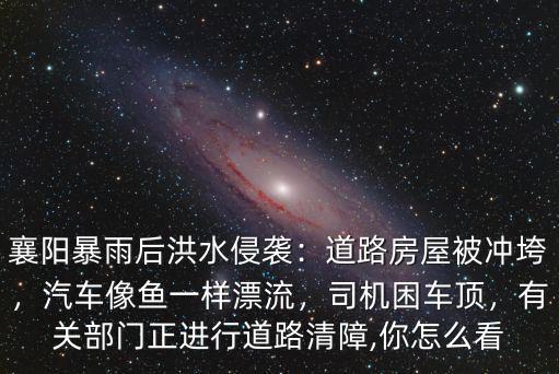 襄陽暴雨后洪水侵襲：道路房屋被沖垮，汽車像魚一樣漂流，司機(jī)困車頂，有關(guān)部門正進(jìn)行道路清障,你怎么看