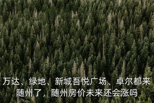 萬達、綠地、新城吾悅廣場、卓爾都來隨州了，隨州房價未來還會漲嗎