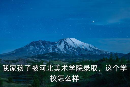 我家孩子被河北美術學院錄取，這個學校怎么樣