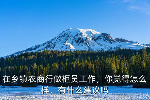 在鄉鎮農商行做柜員工作，你覺得怎么樣，有什么建議嗎