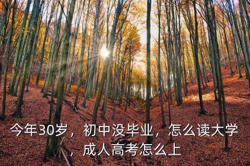 今年30歲，初中沒畢業(yè)，怎么讀大學(xué)，成人高考怎么上