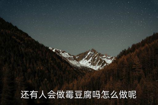 還有人會做霉豆腐嗎怎么做呢