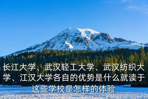 長江大學、武漢輕工大學、武漢紡織大學、江漢大學各自的優勢是什么就讀于這些學校是怎樣的體驗