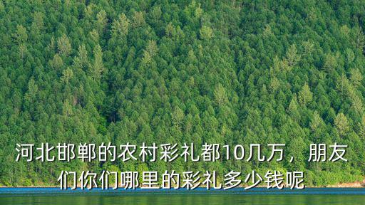 河北邯鄲的農村彩禮都10幾萬，朋友們你們哪里的彩禮多少錢呢