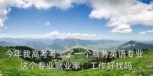 今年我高考考上了一個商務英語專業，這個專業就業率，工作好找嗎