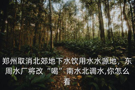 鄭州取消北郊地下水飲用水水源地，東周水廠將改“喝”南水北調(diào)水,你怎么看