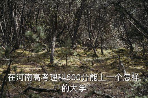 在河南高考理科600分能上一個怎樣的大學