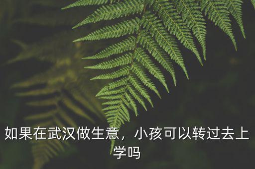 如果在武漢做生意，小孩可以轉過去上學嗎