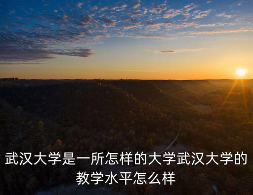 武漢大學(xué)是一所怎樣的大學(xué)武漢大學(xué)的教學(xué)水平怎么樣
