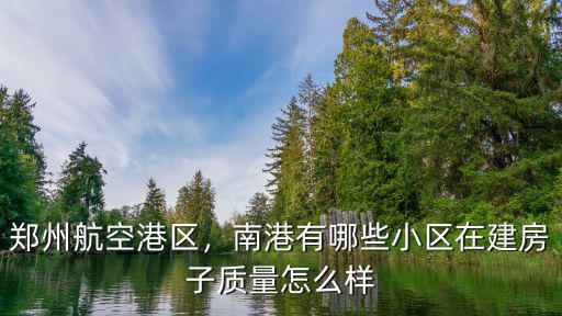 鄭州航空港區，南港有哪些小區在建房子質量怎么樣