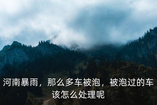 河南鄭州洪水多少車輛被泡,那么多車被泡
