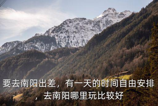 要去南陽出差，有一天的時間自由安排，去南陽哪里玩比較好