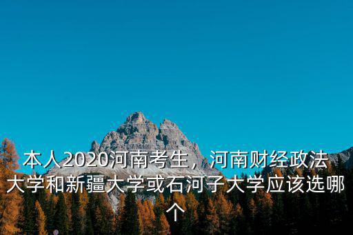本人2020河南考生，河南財經(jīng)政法大學和新疆大學或石河子大學應該選哪個