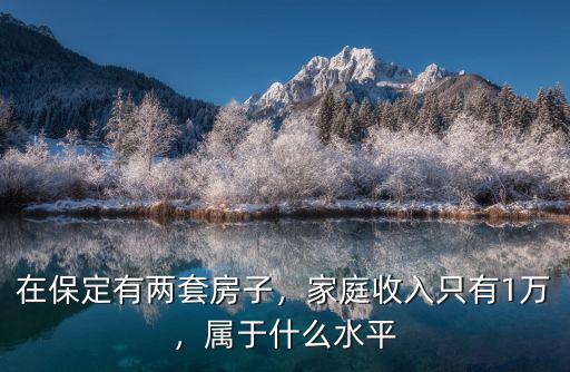 在保定有兩套房子，家庭收入只有1萬，屬于什么水平