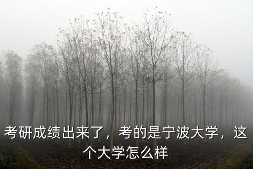 寧波大學湖北報考怎么樣,這個大學怎么樣