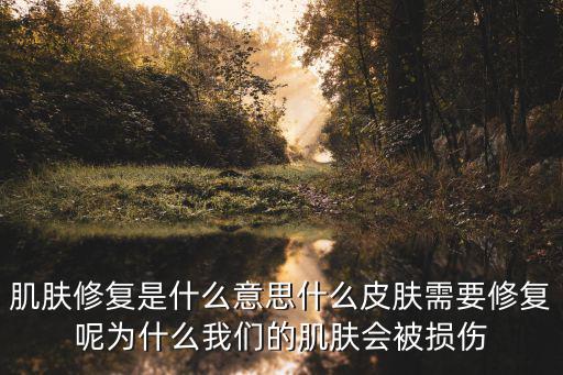 襄陽修復肌膚怎么樣,肌膚修復是什么意思