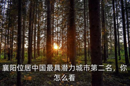 襄陽位居中國最具潛力城市第二名，你怎么看