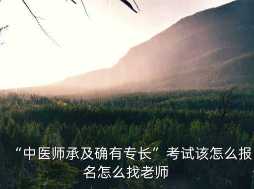 湖北師承中醫怎么報名,中醫資格證怎么考