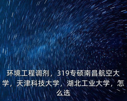 環境工程調劑，319專碩南昌航空大學，天津科技大學，湖北工業大學，怎么選