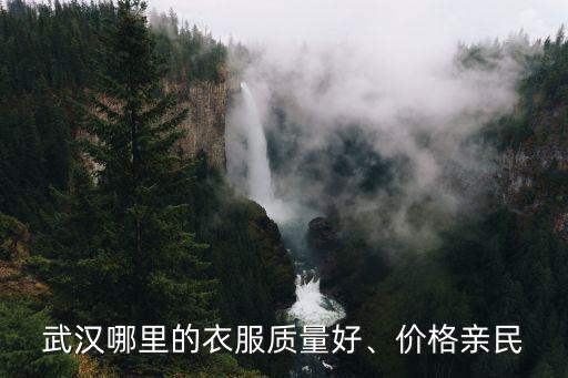 武漢哪里的衣服質量好、價格親民