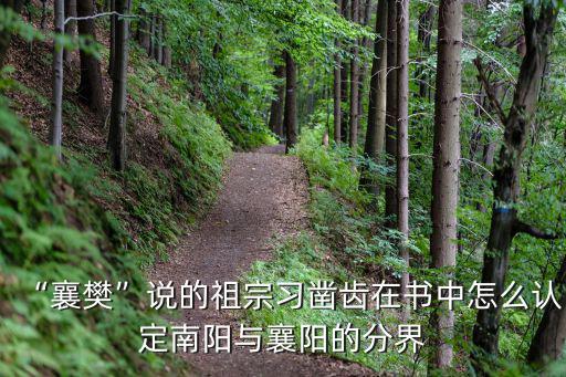 “襄樊”說的祖宗習(xí)鑿齒在書中怎么認(rèn)定南陽與襄陽的分界