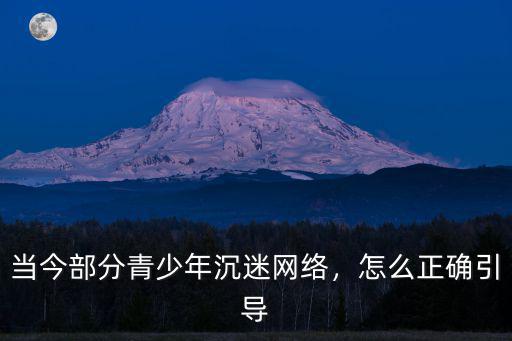 當今部分青少年沉迷網絡，怎么正確引導