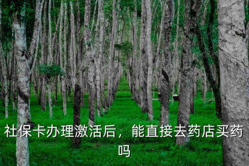 社保卡辦理激活后，能直接去藥店買藥嗎