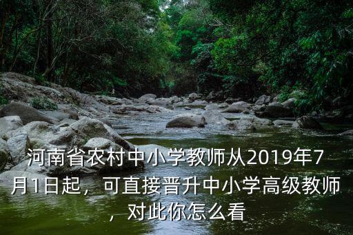 河南省農(nóng)村中小學(xué)教師從2019年7月1日起，可直接晉升中小學(xué)高級教師，對此你怎么看