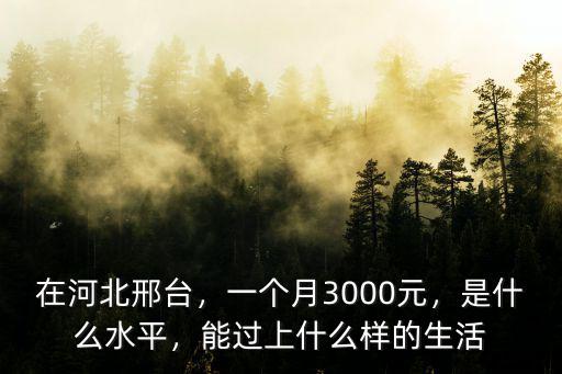 在河北邢臺，一個月3000元，是什么水平，能過上什么樣的生活