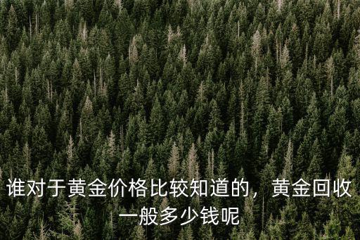 誰對于黃金價格比較知道的，黃金回收一般多少錢呢