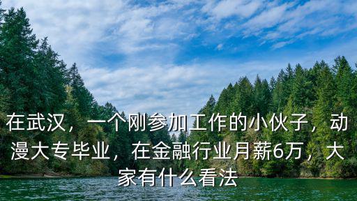 在武漢，一個剛參加工作的小伙子，動漫大專畢業，在金融行業月薪6萬，大家有什么看法