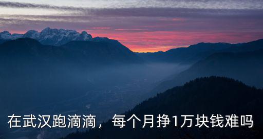 在武漢跑滴滴，每個(gè)月掙1萬塊錢難嗎