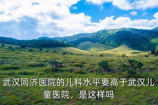 武漢同濟醫院的兒科水平要高于武漢兒童醫院，是這樣嗎